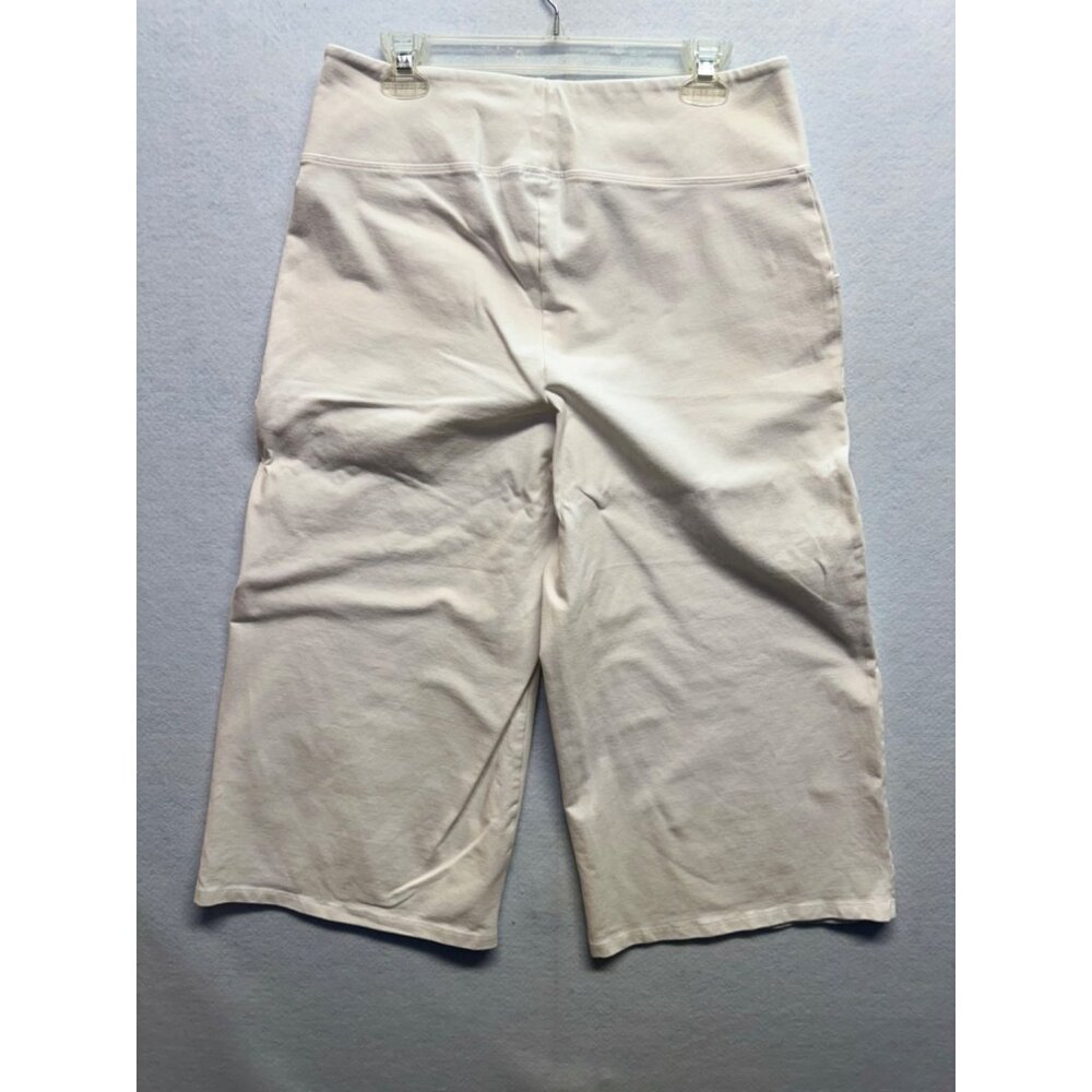 Capri Yoga Pants White Renee Greenstein Women With Control Stretch Pockets Large - Picture 7 of 8
